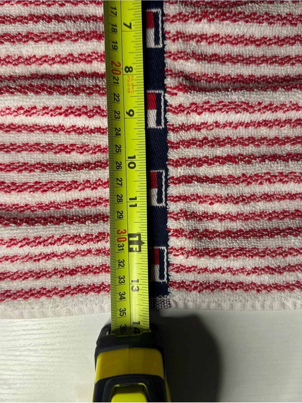 2 Tommy Hilfiger Red & White Striped Hand Towels